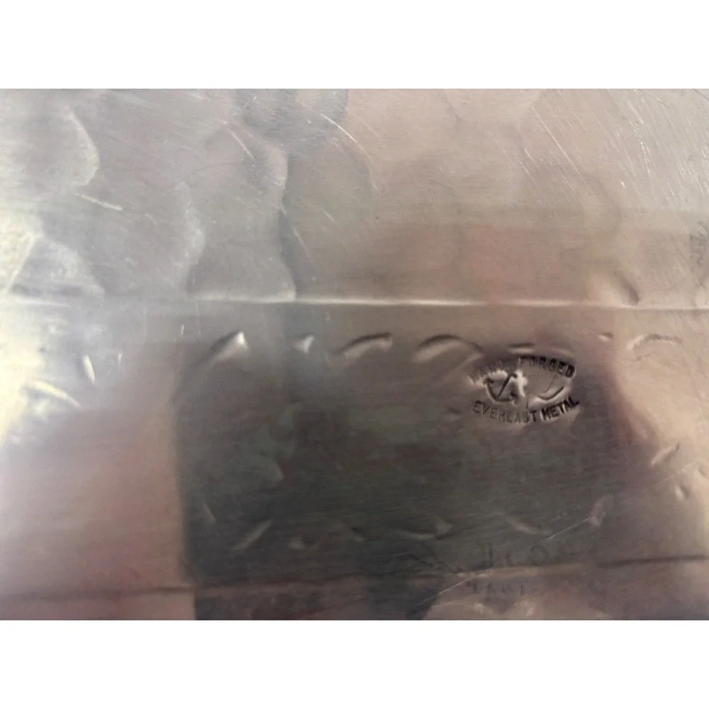 Everlast Metal Hand‎ Forged Aluminum Tray Vintage Floral Hammered